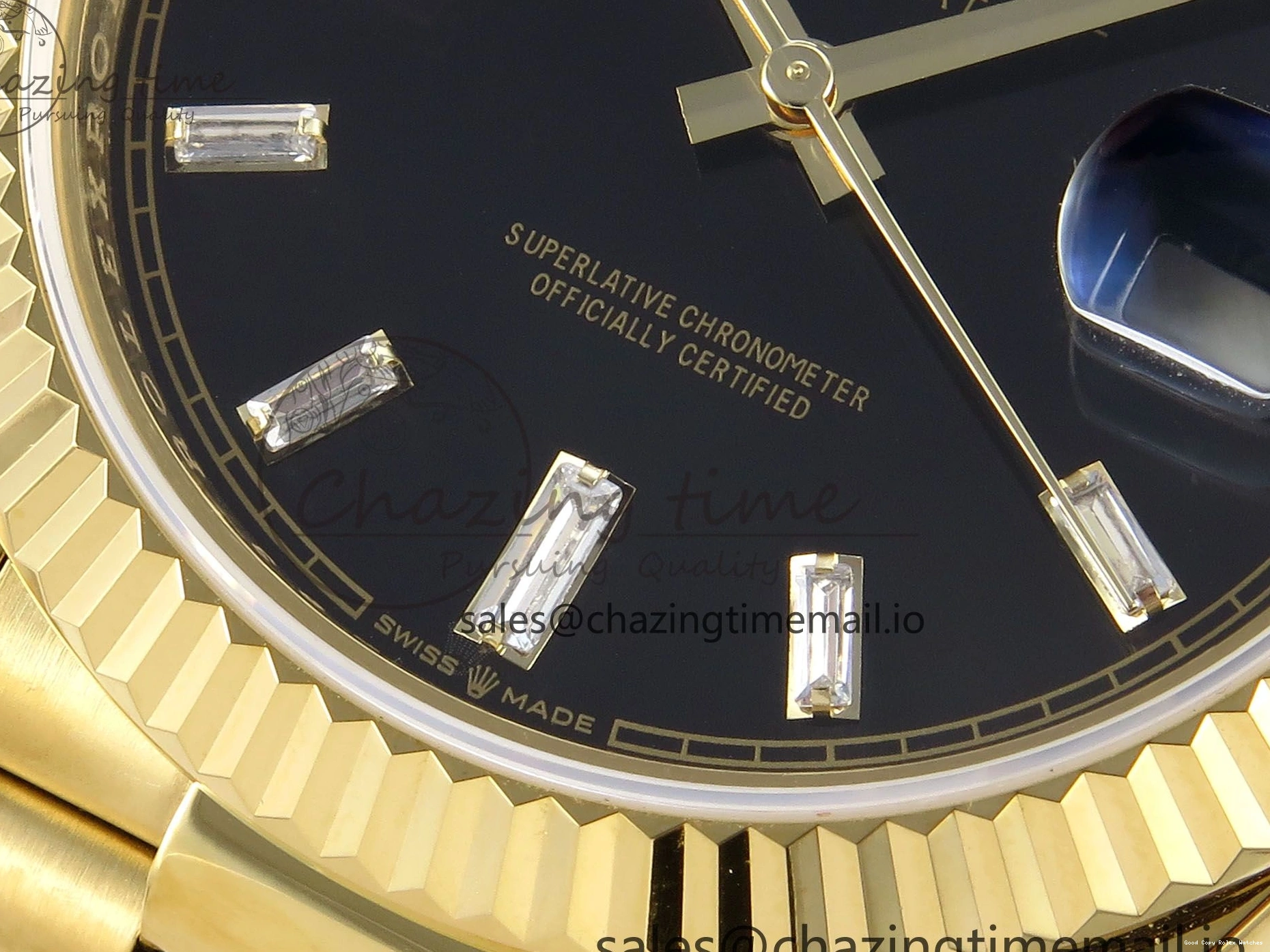 Good Copy Rolex Watches Bracelet 842 on Dial Best Date (Gain Contemporary Edition Weight) Day VR3255 Black YG 1:1 Crystal 228238 KF 40 President 0113